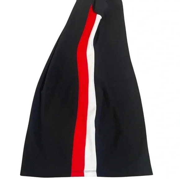 Iris Black casual dress with Side Red/White Stripe • Size Small - Picture 3 of 5